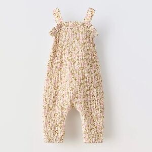 Zara Floral Kids Overalls 9-12 months